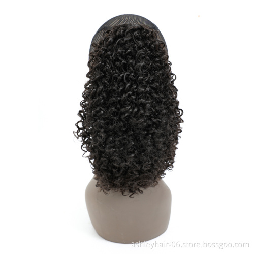 Water Jerry Afro Deep Curl Premium Synthetic Wig Clip On Hair Extension Pony Tail
